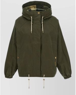 Barbour Hawkridge Hooded Rain Jacket Drawstring Hem - Green