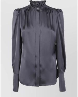 DR. HOPE Ruffled Blouse - Blue