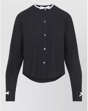 Moschino Bow Detail Cotton Poplin Jacket - Blue