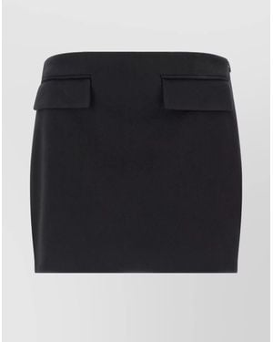 Ferragamo Cashmere Wool Fitted Skirt - Black