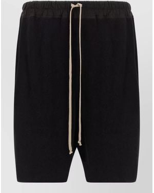 Rick Owens Cotton Low-Rise Wide-Leg Bermuda Shorts - Black