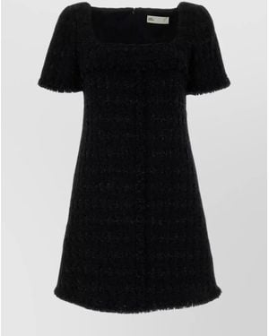 ワンピース TORY BURCH Black Tweed Mini Dress Tory Burch Tinsel Tweed Mini Dress | Black | FARFETCH