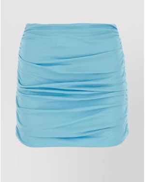 Tory Burch Gathered High-Rise Viscose Jersey Mini Skirt - Blue