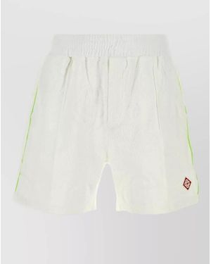 CASABLANCA Stretch Cotton Blend Bermuda Shorts - White