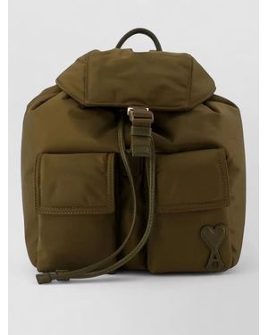 Ami Paris Nylon Small Backpack - Green