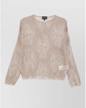 Emporio Armani Embroidered Crewneck Jumper - Natural