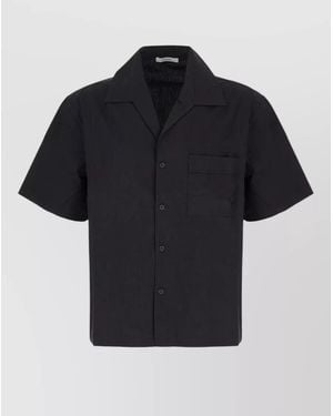 Entire studios Cotton Shirt Chest Pocket Short Sleeves - Black