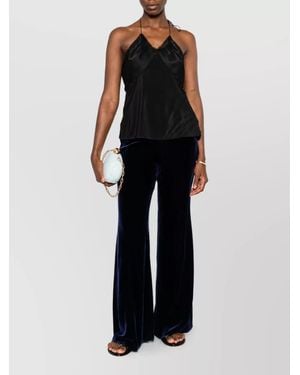 forte_forte Silk Velvet Flared Pants - Black
