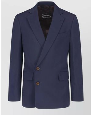 Vivienne Westwood Virgin Wool Slim Fit Single Breasted Blazer - Blue