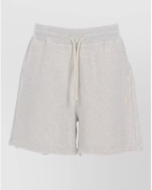 Golden Goose Cotton Wide-Leg Track Shorts - White