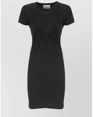 Coperni Crew Neckline Heart Detail Dress - Black