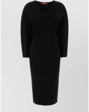 MM STUDIO Viscose Blend Midi Dress - Black