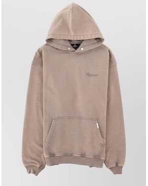 Represent Hooded Sweatshirt Front Pocket Ribbed Finishes - Natural