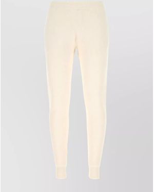 Prada Cashmere Blend Ribbed Cuff Track Trousers - White