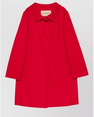 Valentino Long Collared Coat Side Pockets Detail