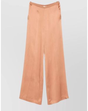 forte_forte High Waist Satin Wide Leg Trousers - Pink