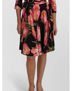 Dolce & Gabbana Floral-Print Knee-Length Dress - Brown