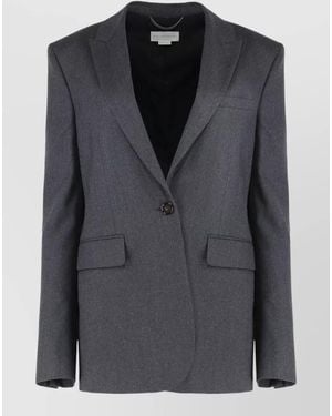 Stella McCartney Single Breasted One Button Wool Jacket - Black