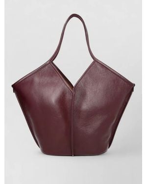 Hereu Leather Tote Bag - Purple