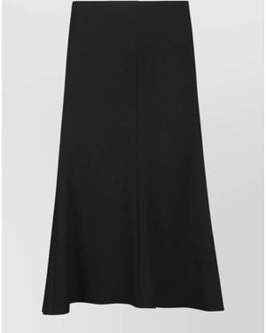 Jil Sander High Waisted Skirt Flared Hem Design - Black