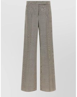 Max Mara Mxmnetto Pants High Waist Pleated Wide Leg - Gray