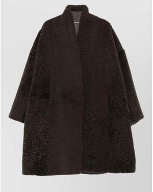 Tom Ford Cashmere Cocoon Jacket Oversized Patchwork Texture - Black