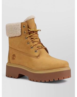 Timberland Recycled Leather Lace-Up Boots - Brown