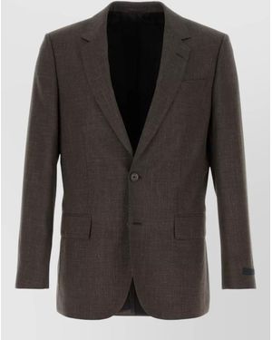 BOSS Wool Blend Blazer Tailored Long Sleeves - Black