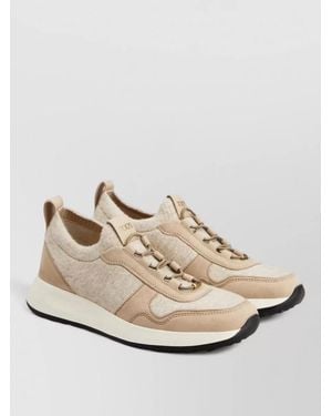 Tod's Low Top Sneakers Contrast Sole Pull Tab - Natural
