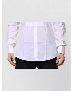 Dolce & Gabbana Bib Cotton Poplin Formal Shirt - White