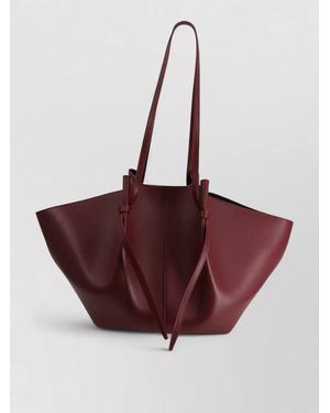 Yuzefi Tote Bag Hand Design Knotted Handles Straps - Purple