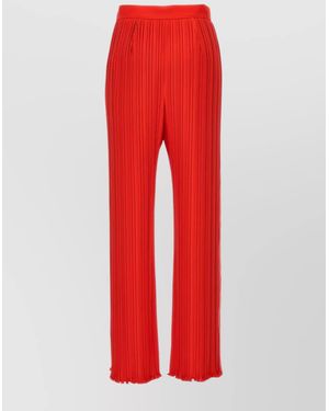 Lanvin Pleated Wide-Leg Trousers - Red