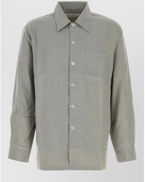Our Legacy Lyocell Shirt Chest Pocket Buttoned Cuffs - Grey