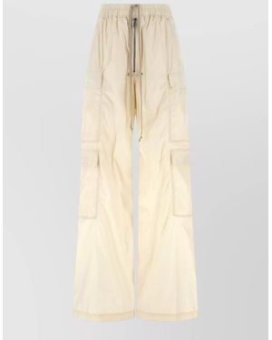 Rick Owens Cargo Jumbo Trousers Zip Detail Wide Leg - Natural