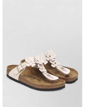 Birkenstock Gizeh Thong Sandals Flat Sole Flowers - Pink