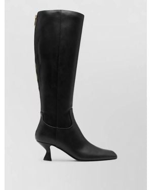 Sergio Rossi Leather Knee-High Boots - Black