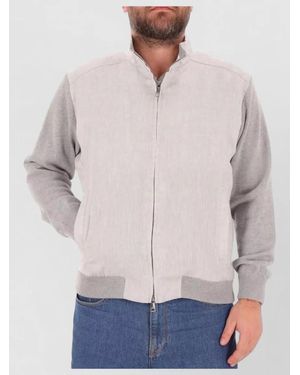 Paul & Shark Hybrid Zip Jacket High Collar Ribbed Cuffs - White