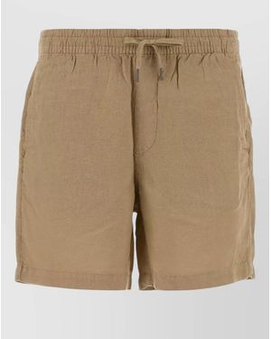 Polo Ralph Lauren Linen Bermuda Shorts Back And Side Pockets - Natural