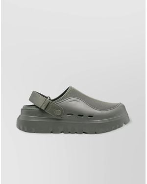 UGG Adjustable Strap Chunky Sole Clogs - Gray