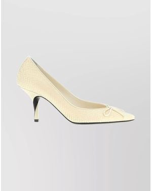 Jacquemus Bow Detail Pointed Toe Pumps - Natural