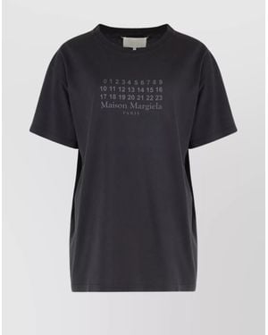 Maison Margiela Graphic Print Crew Neck Cotton T-Shirt - Black