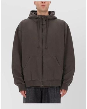 Maison Margiela Hooded Knitwear Featuring Front Pockets - Gray