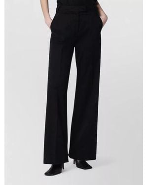 Thelatest Belted Wide Leg Pants Side Pockets - Black