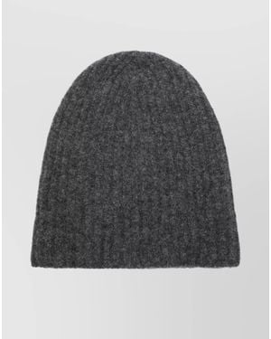 Roberto Collina Cashmere Ribbed Beanie - Grey
