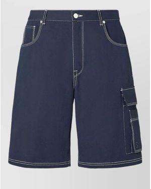Fendi Canvas Relaxed Fit Bermuda Shorts Cargo - Blue