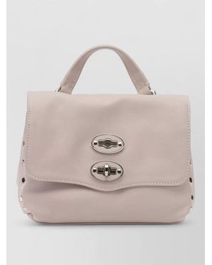Zanellato Crossbody Bag Adjustable Strap Metal Hardware - Natural