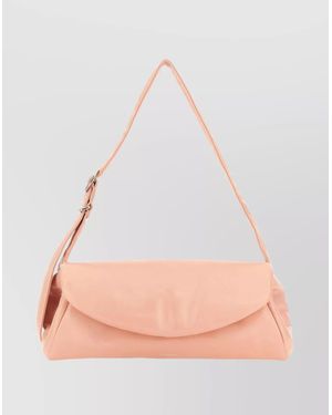 Jil Sander Cannolo Large Nappa Leather Padded Shoulder Bag - Pink