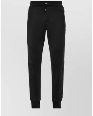 Philipp Plein Drawstring Waist Trousers Zip Pockets - Black