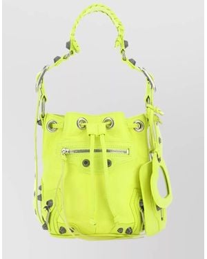 Balenciaga Le Cagole Xs Lambskin Bucket Bag - Yellow