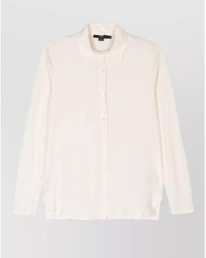 SEVENTY VENEZIA Long Sleeve Straight Shirt Tailored Collar - Natural